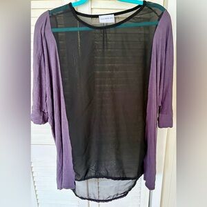 Allison Izu Purple Hawaii made Black Sheer blouse
